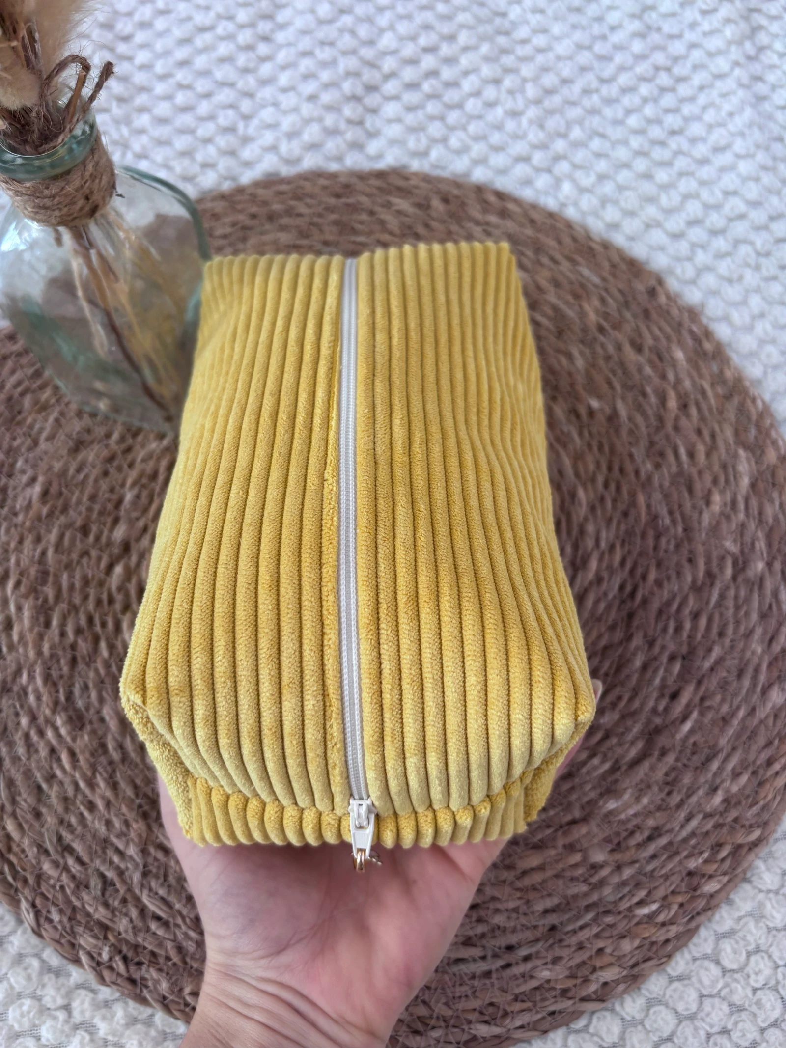 Kit de maquiagem veludo canelado amarelo – photo 4